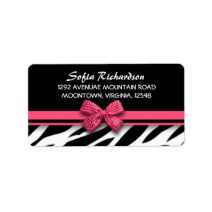 elegante Adressen-Etiketten süßen rosa Bogen Zeb Adressaufkleber