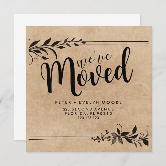 elegante Adressenänderung, die wir umgezogen haben Ankündigung (Vorne/Hinten)