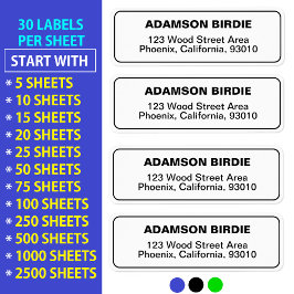 Elegante Adressenaufkleber für E-Mail (weiße Etike