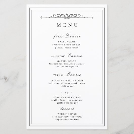 Elegante Affair minimalistische Hochzeit (Vorderseite)