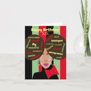 Elegante African American Sister Birthday Card Karte