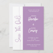 Elegante African Violet Save the Date Wedding Einladung (Vorderseite)