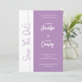 Elegante African Violet Save the Date Wedding Einladung (Stehend Vorderseite)