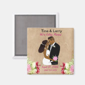 Elegante Afrikanische Amerikanische Braut & Groom  Magnet (Vorderseite/Rückseite)