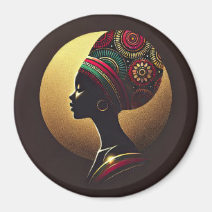 Elegante afrikanische Frauenporträt-Illustration Magnet