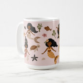Elegante Afrikanische Meerjungfrau-Tasse Kaffeetasse (Vorderseite Links)