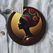 Elegante afrikanische Portrait-Illustration Button (Beispiel)