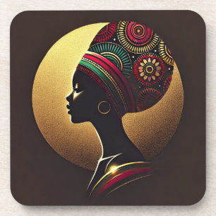 Elegante afrikanische Portrait-Illustration Getränkeuntersetzer