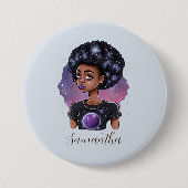Elegante Afro-Frau Button (Vorderseite)