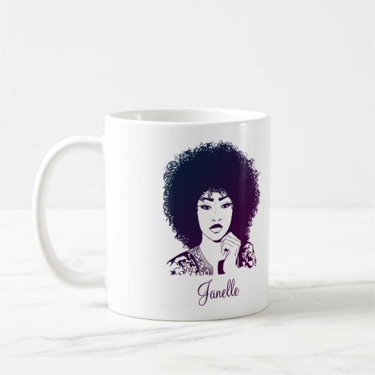 Elegante Afro-Frau Kaffeetasse (Links)
