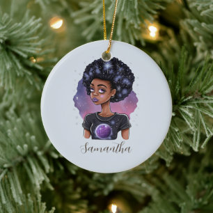 Elegante Afro-Frau Keramik Ornament