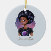 Elegante Afro-Frau Keramik Ornament (Vorne)