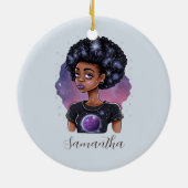 Elegante Afro-Frau Keramik Ornament (Hinten)