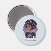 Elegante Afro-Frau Magnet (Vorderseite/Rückseite)