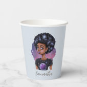 Elegante Afro-Frau Pappbecher (Rückseite)