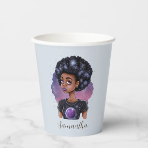 Elegante Afro-Frau Pappbecher