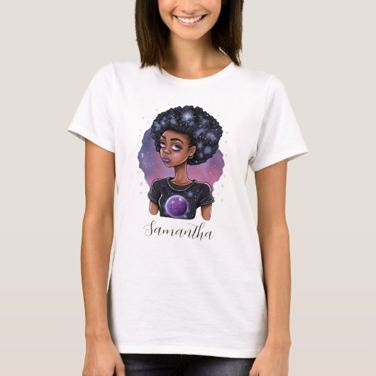 Elegante Afro-Frau T-Shirt (Vorderseite)