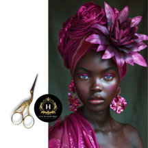 Elegante afroamerikanische Lila Blumendekoupage