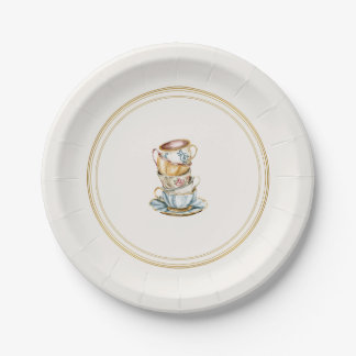Elegante Afternoon-Tea-Brautjungfern-Party-Teller Pappteller