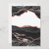 Elegante Agate Schwarz-weiße Rose Einladung (Rückseite)