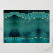 Elegante Agate Wedding Foto Announcement Cards Folieneinladung (Rückseite)