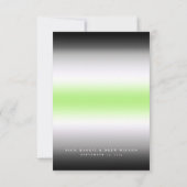 Elegante Agender Pride Wedding Einladung (Rückseite)