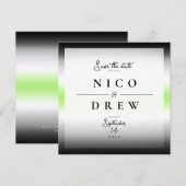 Elegante Agender Pride Wedding Save The Date (Vorne/Hinten)