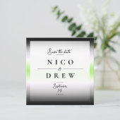 Elegante Agender Pride Wedding Save The Date (Stehend Vorderseite)