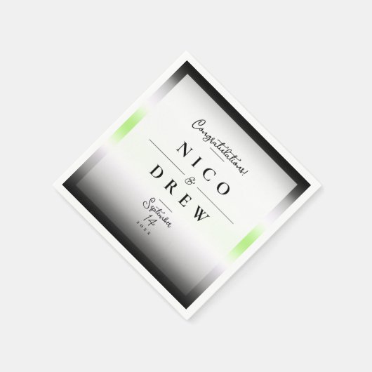 Elegante Agender Pride Wedding Serviette (Ecke)