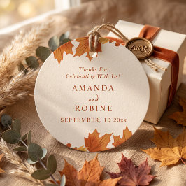 Elegante Ahornblätter-Hochzeit im Herbst Geschenkanhänger