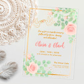 Elegante Akryllische Hochzeit mit Blumendesign Acryleinladungen