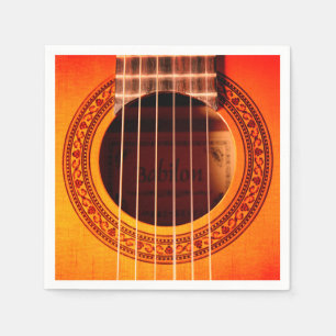Elegante Akustische Gitarrenmusik Papier Serviette