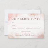 Elegante Alcohol Ink Certificate - Geschenkkarte (Rückseite)