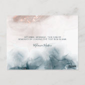 Elegante Alcohol Ink Gold Blush Blue Vielen Dank Postkarte (Rückseite)