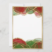 Elegante Alcohol Ink Red Green Holiday Wedding Einladung (Rückseite)