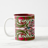 Elegante Alien Pattern Blau Mit Augen Zweifarbige Tasse (Links)