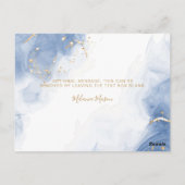 Elegante Alkohol Tinte Gold Blue White Vielen Dank Postkarte (Rückseite)