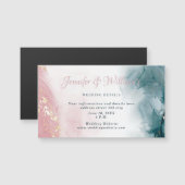 Elegante Alkoholtink Blush Blue Wasserfarbe Modern Magnetkarte (Vorne/Hinten)