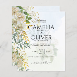 Elegante All-in-1 White Roses Botanische Hochzeit