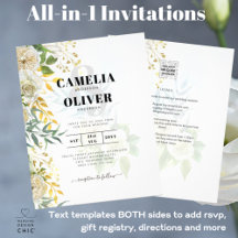 Elegante All-in-1 White Roses Botanische Hochzeit