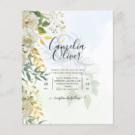 Elegante All-in-1 White Roses Botanische Hochzeit Flyer