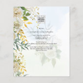 Elegante All-in-1 White Roses Botanische Hochzeit Flyer (Hinten)