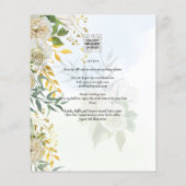 Elegante All-in-1 White Roses Botanische Hochzeit Flyer (Hinten)