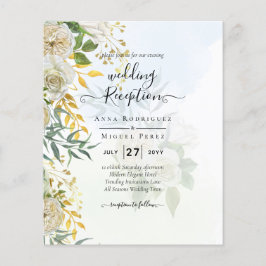 Elegante All-in-1 White Roses Botanische Hochzeit Flyer