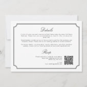 Elegante All-in-One QR UAWG White Simple Wedding Einladung (Rückseite)