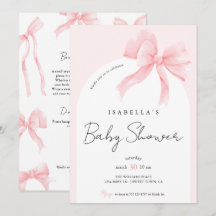 Elegante Alles-in-Einem Rosa Schleifen-Baby-Party