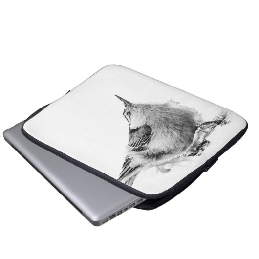 Elegante Alpen: Weißer Nuthatch Bird Laptopschutzhülle (Vorne Knopf)