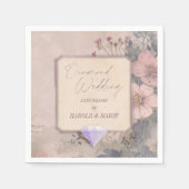 Elegante Alt-modische 60. Diamant-Hochzeit Serviette (Vorderseite)