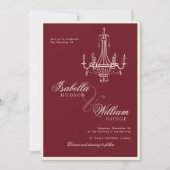 Elegante alte burgunderrote QR-Code-Hochzeit Einladung (Vorderseite)