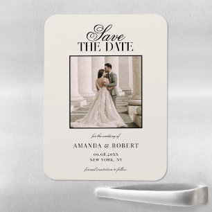 Elegante alte Geld-Foto-Hochzeit Erinnerungskarte Magnet